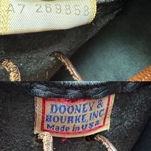 Vintage Dooney & Bourke Shoulder Bag Black All Weather Leather Tan Trim … - Picture 10 of 10